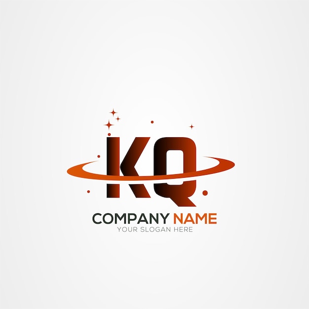 La letra KQ QK Diseño del logotipo espacial del planeta moderno con elementos vectoriales creativos
