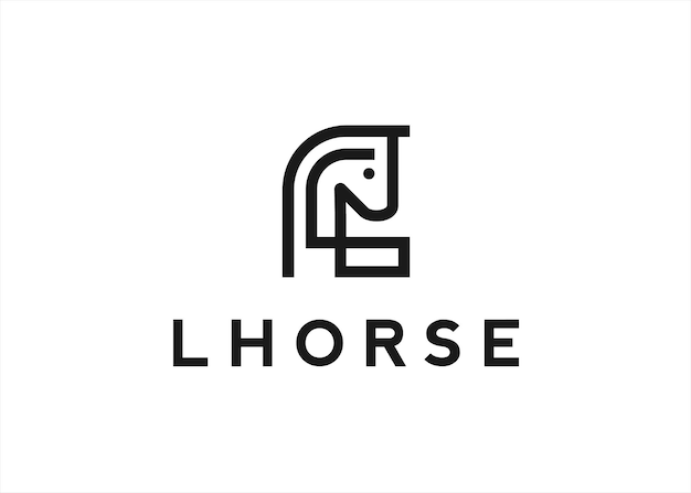 letra l caballo logo diseño vector ilustración