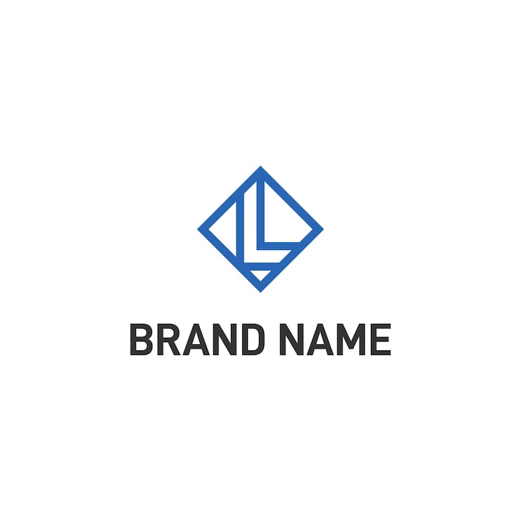 Letra L con diseño de logo de rombo