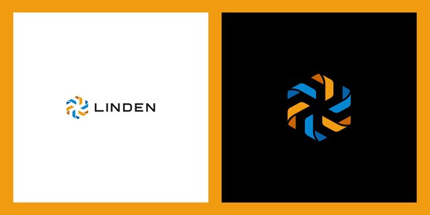 Letra L con diseño de logotipo hexagonal