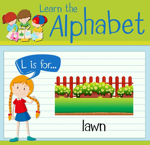 La letra L de la Flashcard es para césped