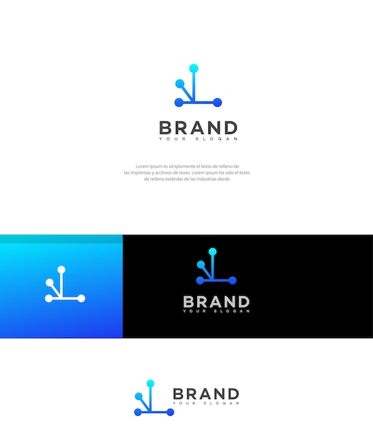 La letra L El icono del logotipo El signo de identidad de la marca La plantilla del símbolo de la letra L