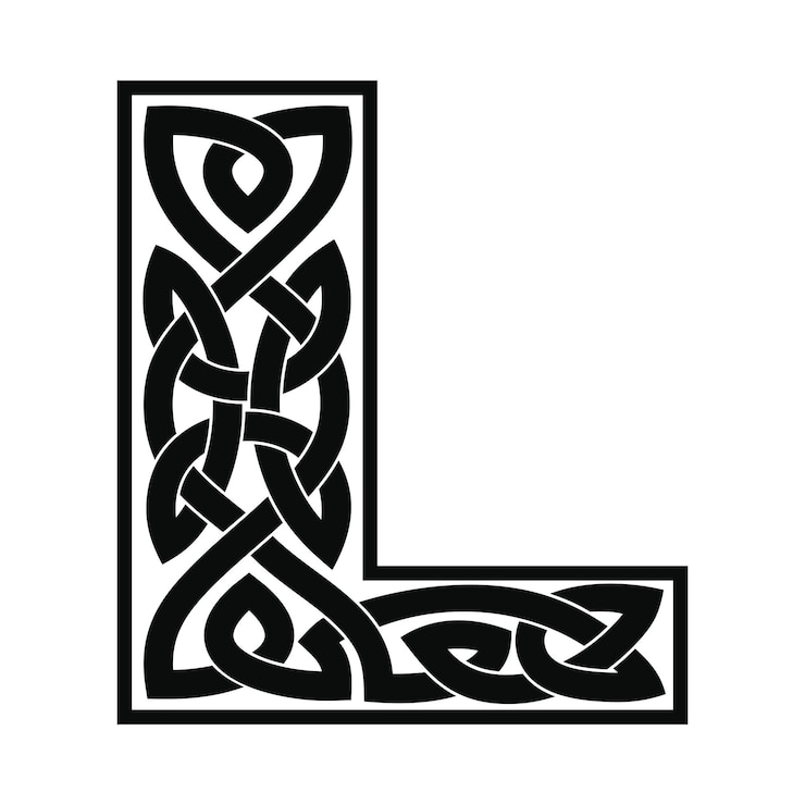 Vector letra l con ornamento celta