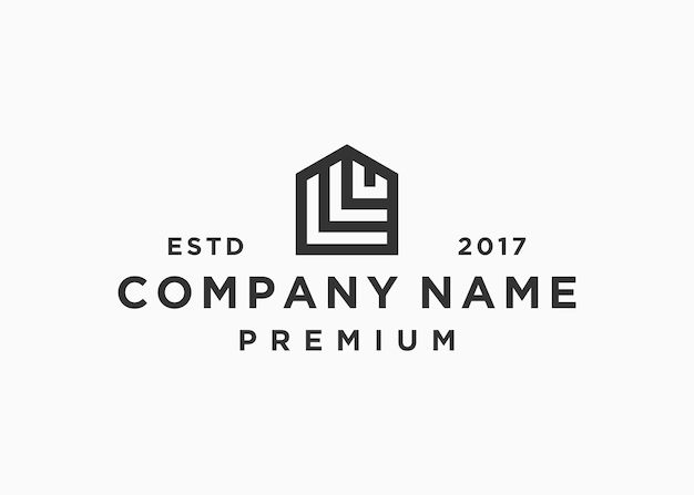 letra l con plantilla de ilustración de vector de diseño de logotipo de casa