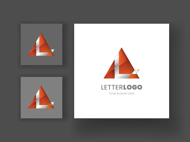Letra L con plantilla de logotipo de buena combinación de triángulo