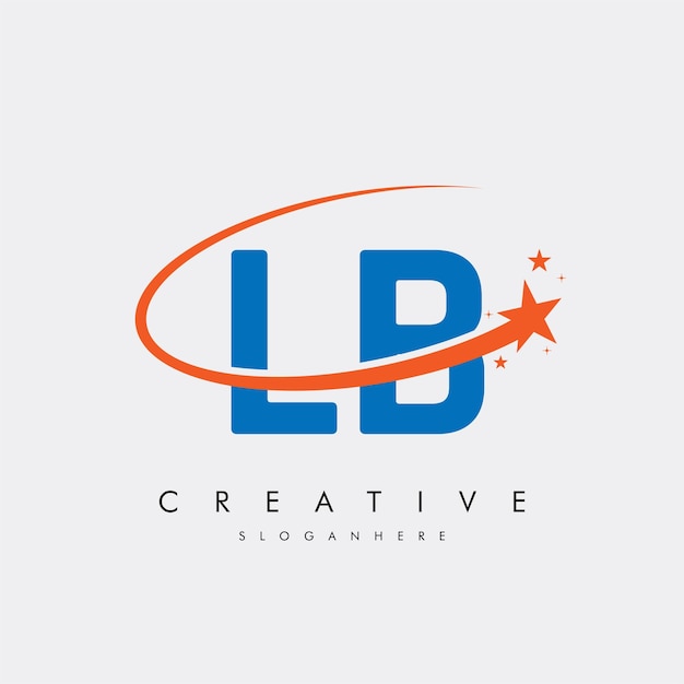 Letra LB BL Estrella Logotipo e icono Diseño de ilustraciones vectoriales de plantilla