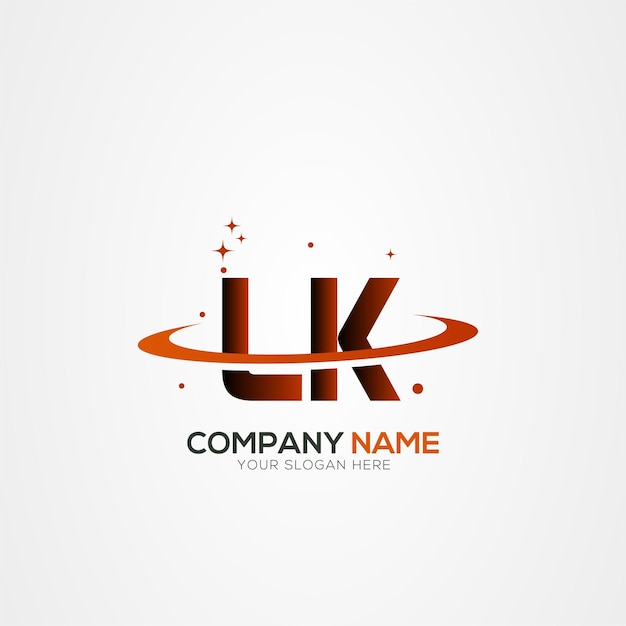La letra LK KL Diseño del logotipo espacial del planeta moderno con elementos vectoriales creativos