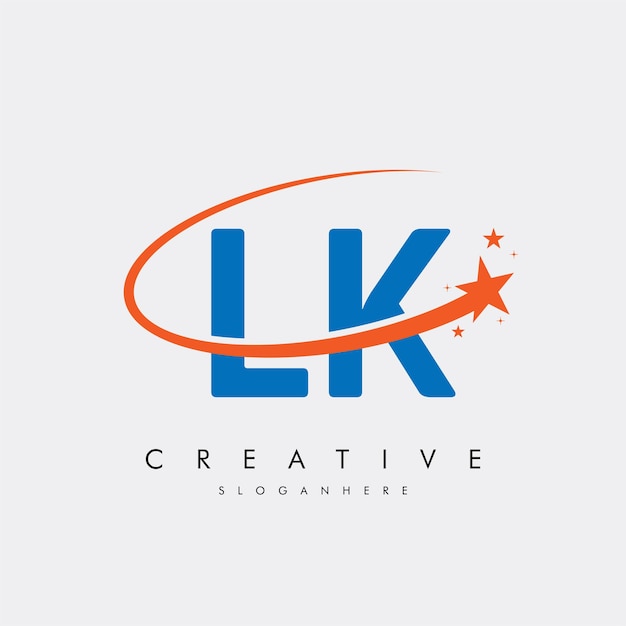 Letra LK KL Estrella Logotipo e icono Diseño de ilustraciones vectoriales de plantilla