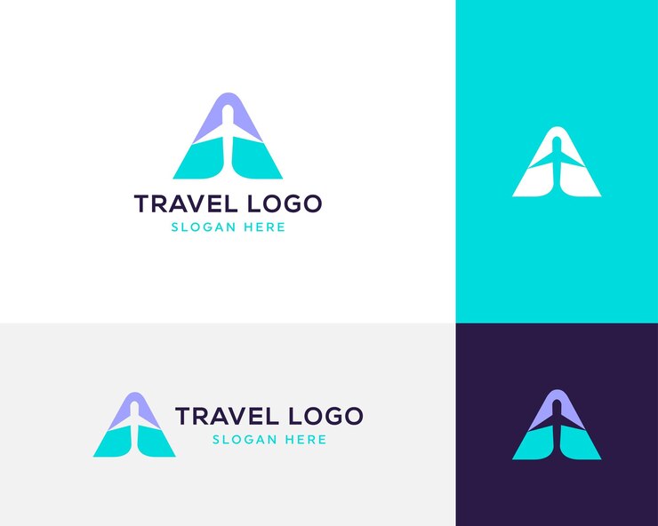 Letra A con logo de avión vector stock image