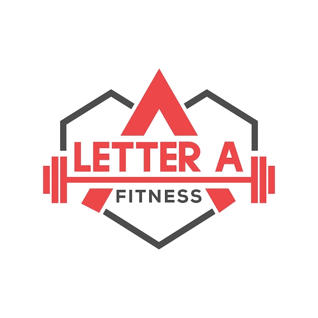 Vector letra a logo de barra de fitness