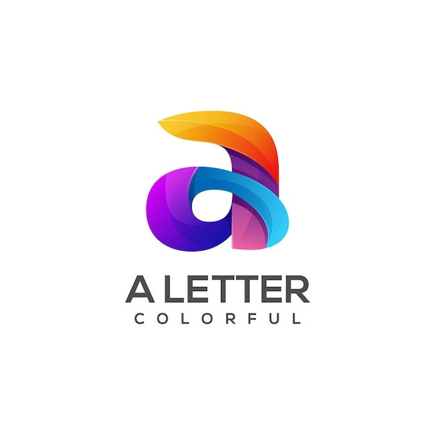 letra a logo degradado colorido
