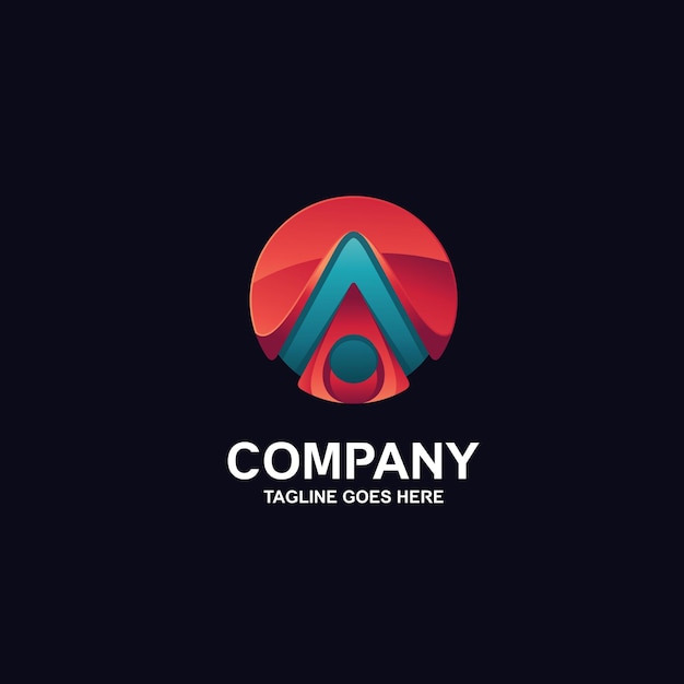 Letra a en logo de diseño 3d