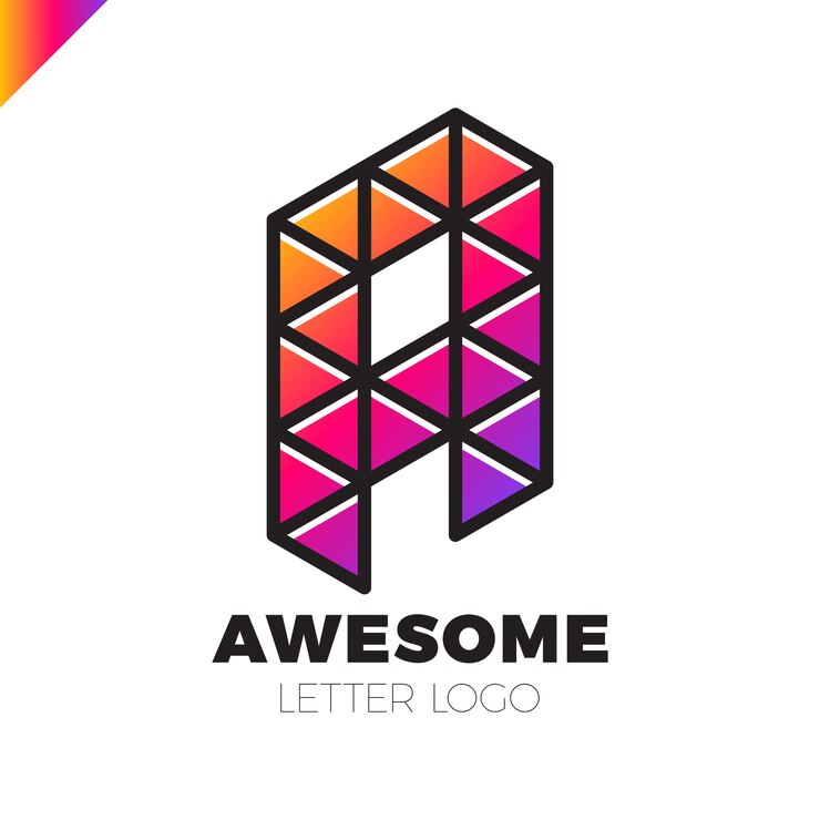 Vector letra a logo geométrico