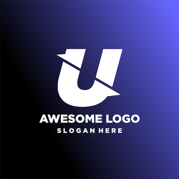 Letra logo minimalista lujo diseño degradado estilo