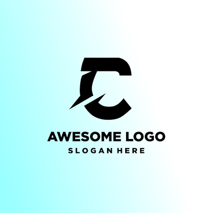 Vector letra logo minimalista lujo diseño degradado estilo