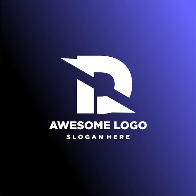 Letra logo minimalista lujo diseño degradado estilo