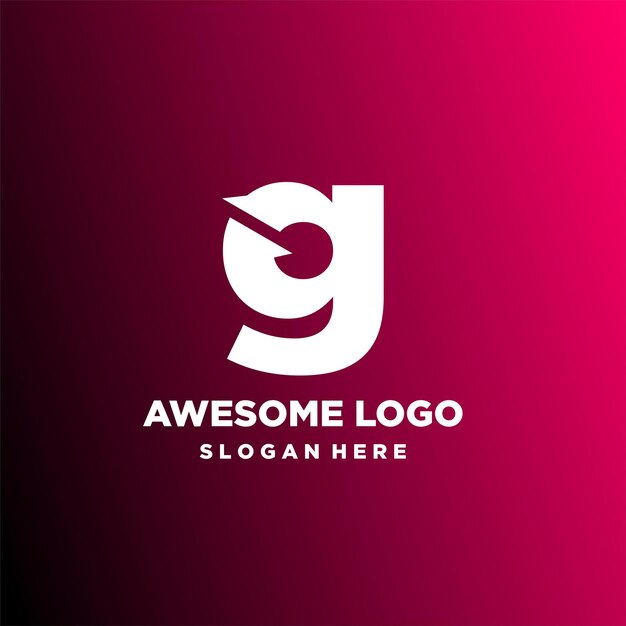 Letra logo minimalista lujo diseño degradado estilo