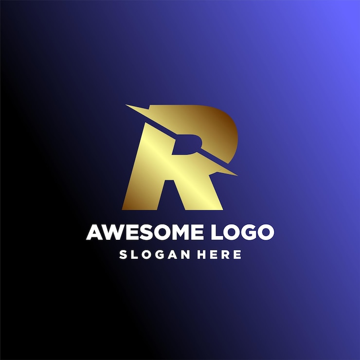 Vector letra logo minimalista lujo diseño degradado estilo