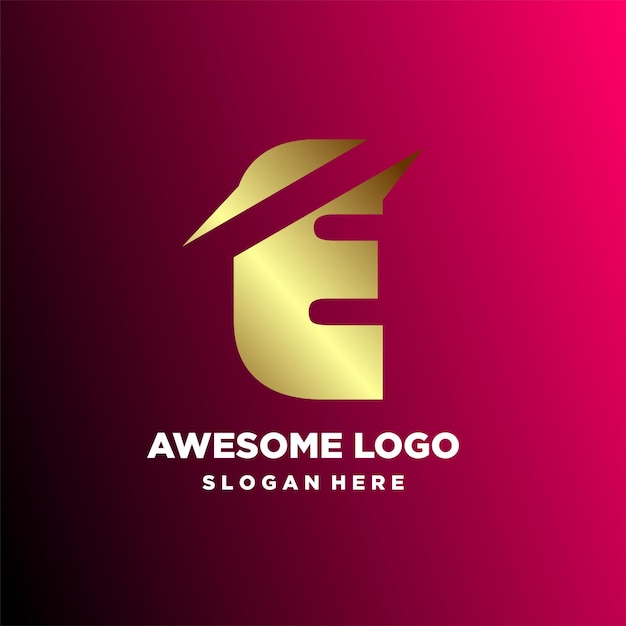 Letra logo minimalista lujo diseño degradado estilo