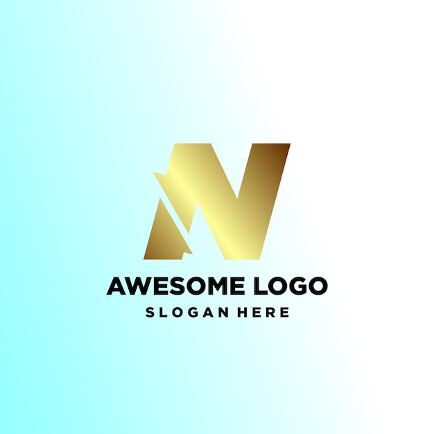 Letra logo minimalista lujo diseño degradado estilo