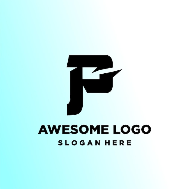 Vector letra logo minimalista lujo diseño degradado estilo