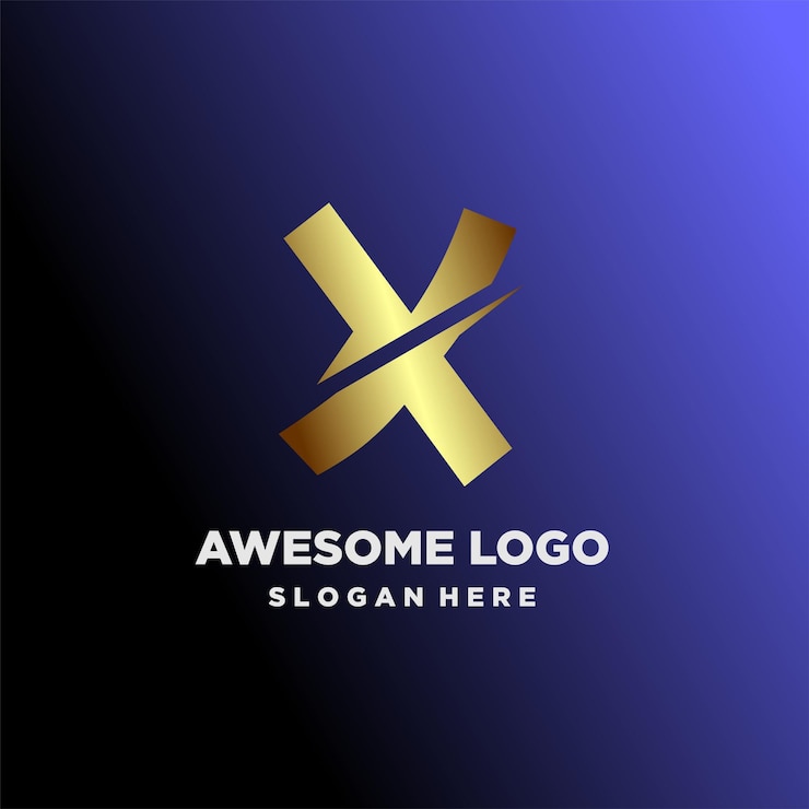 Vector letra logo minimalista lujo diseño degradado estilo