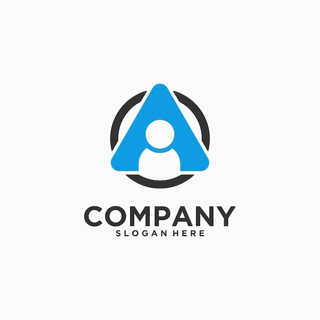letra un logo con silueta de personas