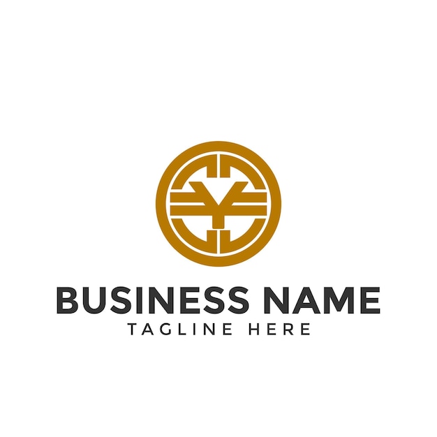 La letra Y del logotipo criptográfico y el icono de la cadena de bloques son tokens de criptomoneda.