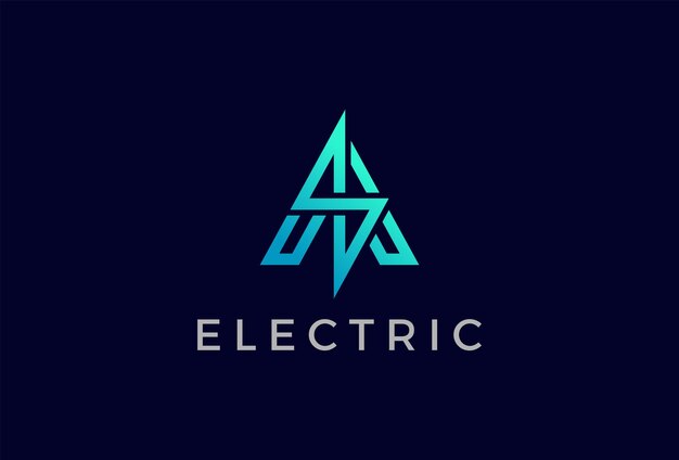 Letra A Logotipo eléctrico letra A abstracta con combinación de relámpagos logotipo de diseño del perno de tunder