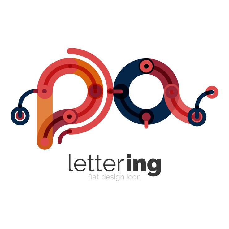 Vector letra de logotipo de empresa lineal