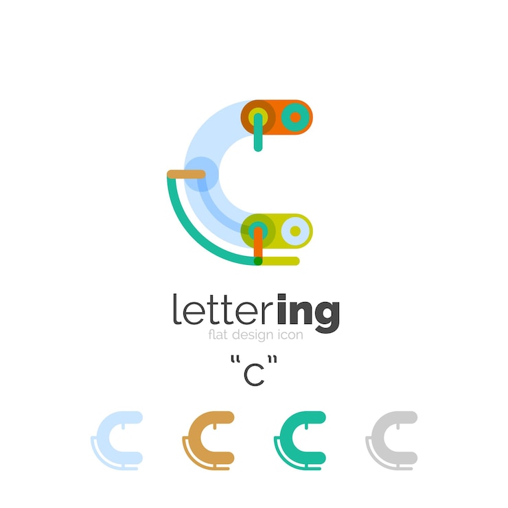 Vector letra de logotipo de empresa lineal