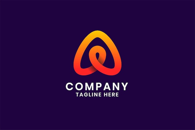 Letra A Logotipo de la empresa de tecnología
