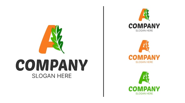 una letra de logotipo a para una empresa verde
