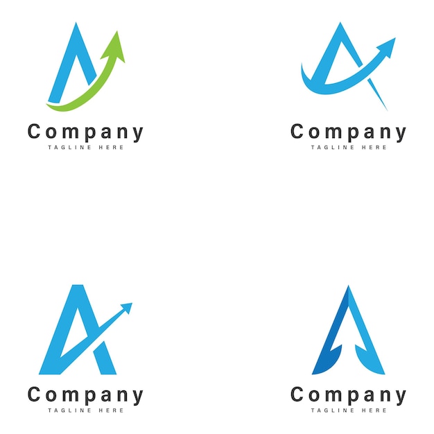 una letra con el logotipo de la flecha icono de diseño financiero vectorial