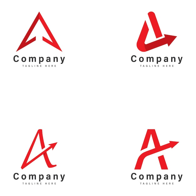 una letra con el logotipo de la flecha icono de diseño financiero vectorial
