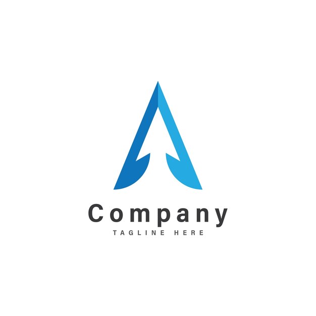 una letra con el logotipo de la flecha icono de diseño financiero vectorial