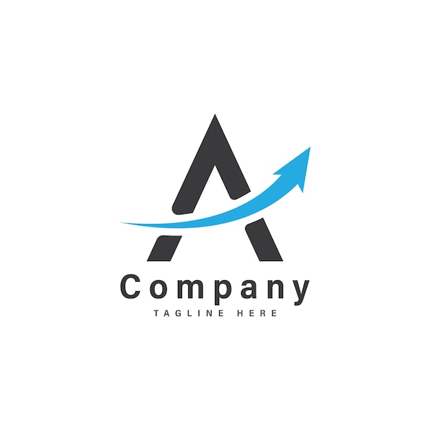 una letra con el logotipo de la flecha icono de diseño financiero vectorial