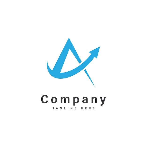 una letra con el logotipo de la flecha icono de diseño financiero vectorial