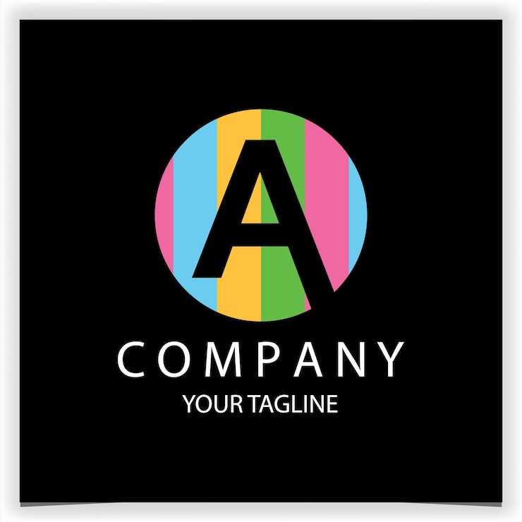 Vector letra un logotipo de iniciales con círculos coloridos adecuados para el logotipo de pintura plantilla elegante premium vector eps 10