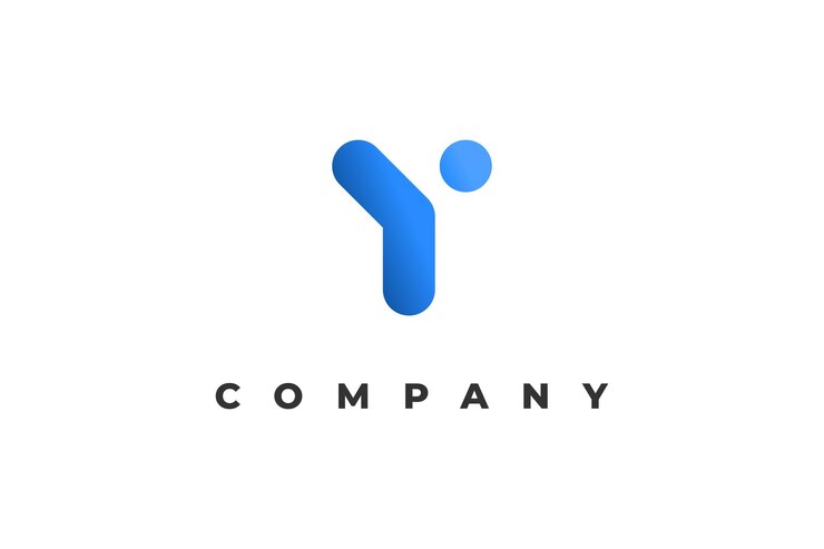 Vector la letra y el logotipo mínimo de la burbuja azul