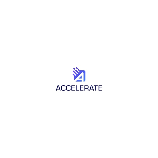 Una letra del logotipo moderno de la velocidad de movimiento del acelerador