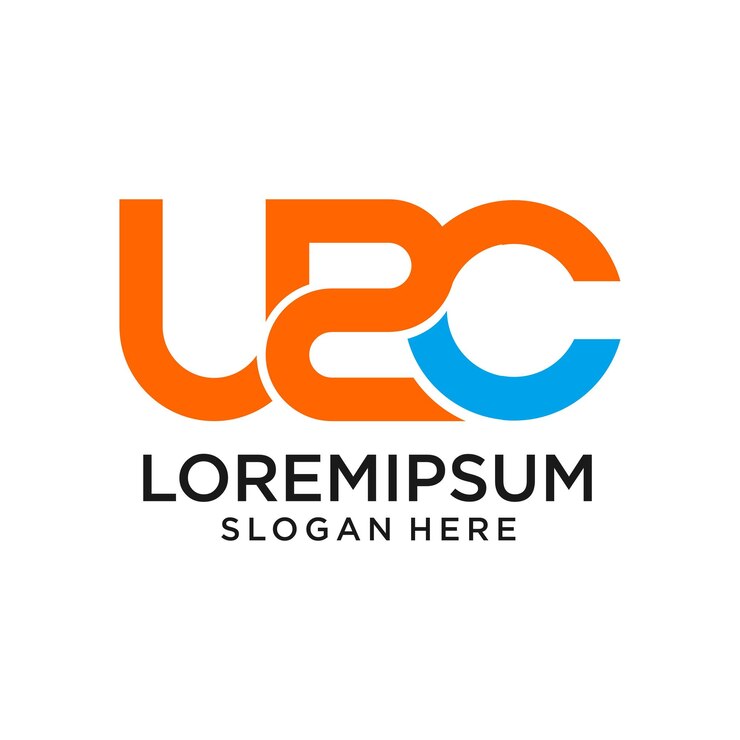 Vector una letra del logotipo ups con color naranja y azul