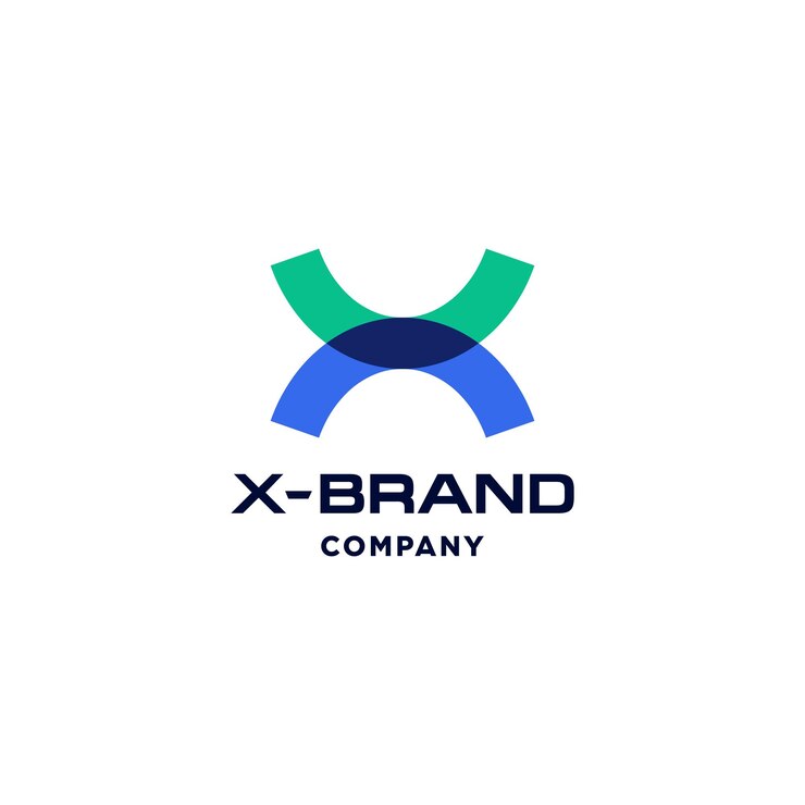 Vector letra del logotipo x en un diseño moderno de icono de vector de estilo de color superpuesto