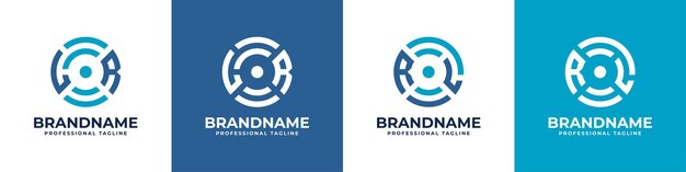 Letra LR o RL Logotipo de monograma de tecnología global adecuado para cualquier empresa con iniciales LR o RL