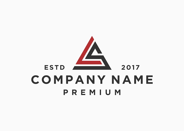 letra ls triángulo logotipo diseño vector ilustración plantilla