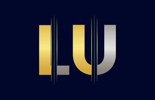 letra LU logotipo colorido en el círculo Ilustración del logotipo vectorial
