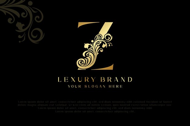 letra de lujo un nombre dorado inicial diseño de logotipo moderno