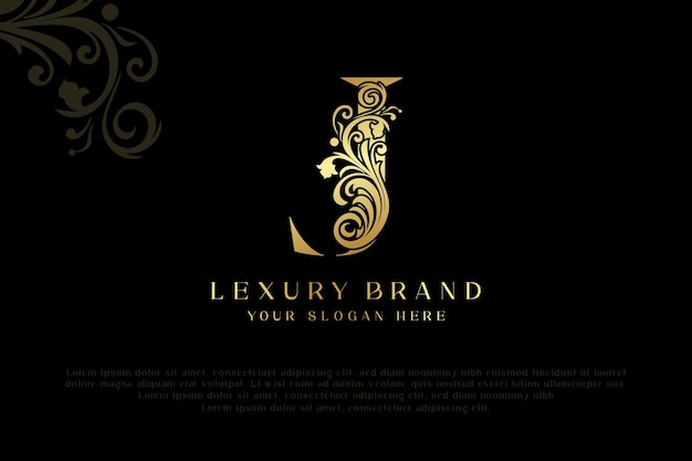 letra de lujo un nombre dorado inicial diseño de logotipo moderno