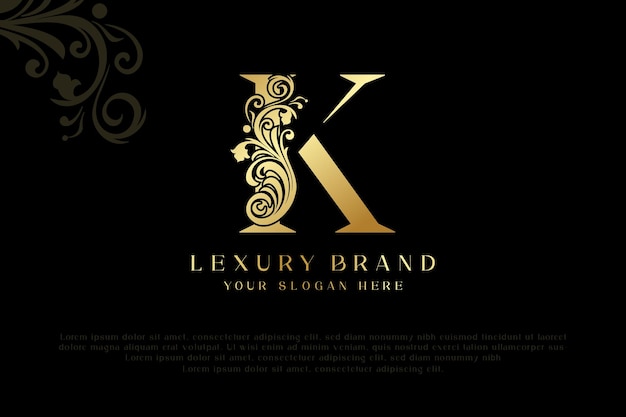 letra de lujo un nombre dorado inicial diseño de logotipo moderno