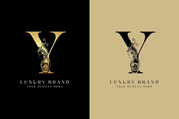 letra de lujo y nombre dorado inicial diseño de logotipo moderno
